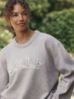 self. Oatmeal Knit Jumper