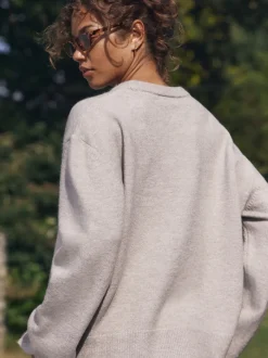 self. Oatmeal Knit Jumper
