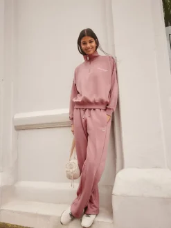 self. Pink Half Zip Sweatshirt