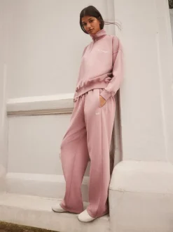 self. Pink Wide Leg Joggers