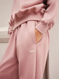 self. Pink Wide Leg Joggers