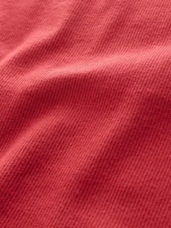 self. Red Cotton Rib Scoop Neck Vest