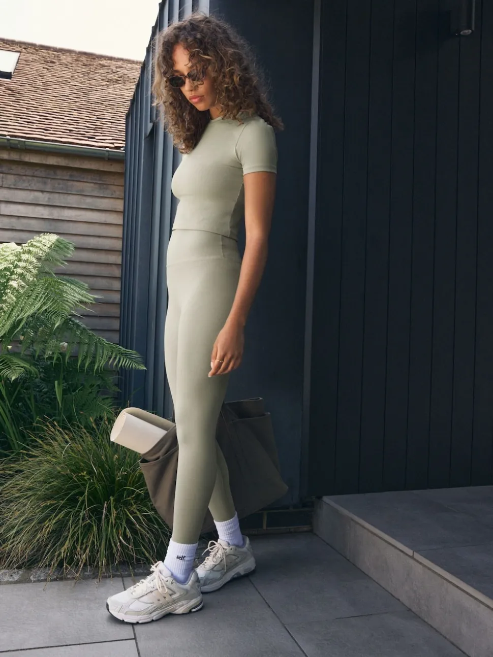 self. Sage Green High Waist Leggings