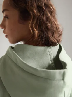 self. Sage Green Hooded Zip Through Jacket