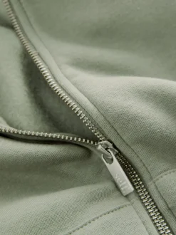 self. Sage Green Hooded Zip Through Jacket