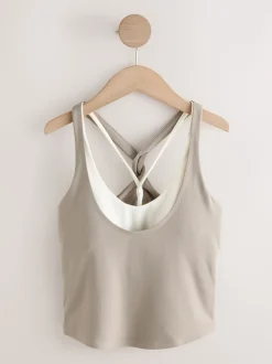 self. Stone Twist Back Crop Top
