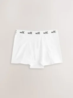 self. White Short Logo Knickers