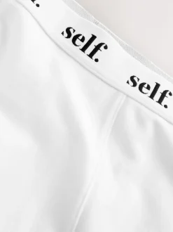 self. White Short Logo Knickers
