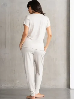 Seraphine Beige Oatmeal Marl Maternity & Nursing Hospital Bag Pyjamas 2 Piece Set