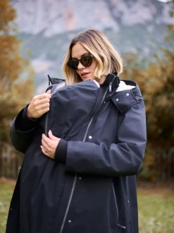 Seraphine Black 3 in 1 Maternity & Babywearing Parka with Borg Lining