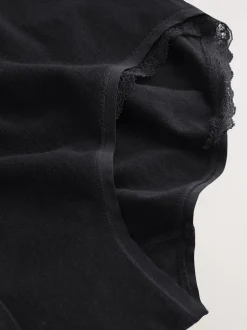 Seraphine Black Cotton Rib Jersey Maternity & Postpartum Briefs 5 Pack