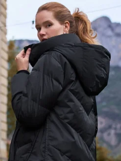 Seraphine Black Long 3-In-1 Maternity & Babywearing Puffa Coat