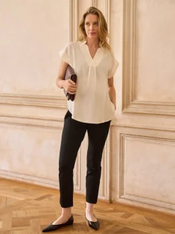 Seraphine Black Petite Overbump Maternity Everyday Work Trouser