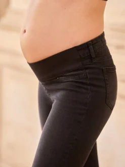 Seraphine Black Petite Premium Organic Maternity Underbump Skinny Jeans