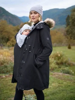 Seraphine Black Premium 3 in 1 Maternity Babywearing Parka