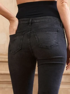 Seraphine Black Premium Organic Overbump Maternity Slim-Fit Jeans