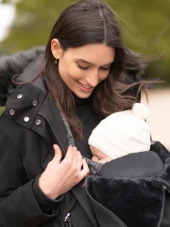 Seraphine Black Premium Sub-Zero Down Filled 3-In-1 Maternity & Babywearing Parka