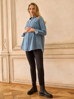Seraphine Black Tall Premium Organic Overbump Maternity Skinny Jeans