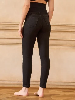 Seraphine Black Tall Tall Premium Organic Overbump Maternity Skinny Jeans
