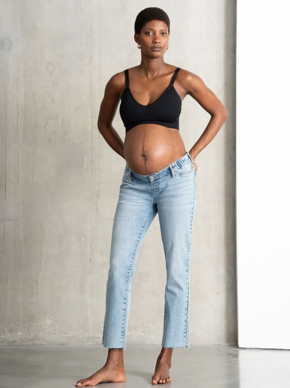 Seraphine Blue Premium Organic Underbump Maternity Slim-Fit Jeans