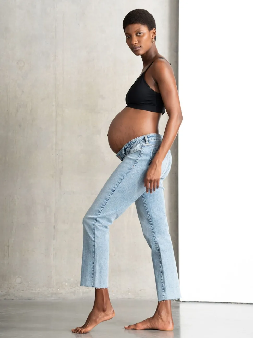 Seraphine Blue Premium Organic Underbump Maternity Slim-Fit Jeans