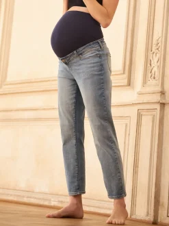 Seraphine Blue Premium Organic Overbump Maternity Jeans