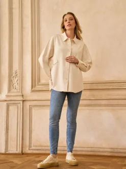 Seraphine Blue Tall Premium Organic Overbump Maternity Skinny Jeans