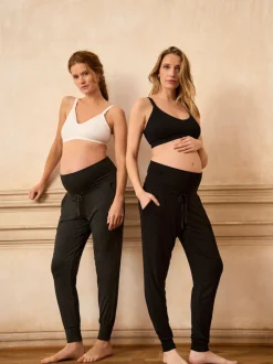 Seraphine Charcoal Grey & Black Maternity Loungewear Trousers 2 Pack