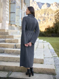 Seraphine Charcoal Grey 100% Merino Wool Maternity Knit Dress