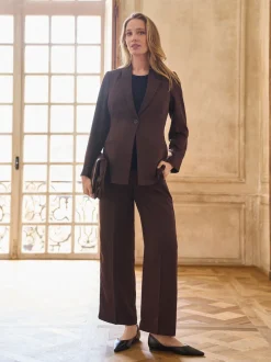 Seraphine Chocolate Brown Maternity Belted Blazer