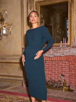 Seraphine Emerald Green Maternity Knitted Dress