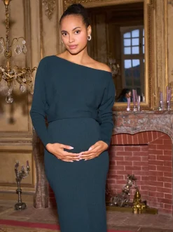 Seraphine Emerald Green Maternity Knitted Dress
