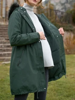 Seraphine Green Premium Sub-Zero Down Filled 3-In-1 Maternity & Babywearing Parka