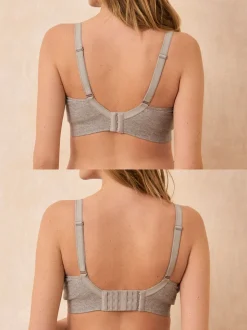 Seraphine Grey & Blush Pink Bamboo Soft Seamless Maternity & Nursing Bra 2 Pack