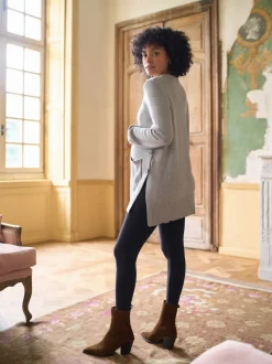 Seraphine Grey Marl Cotton Blend Maternity & Nursing Crew Neck Jumper