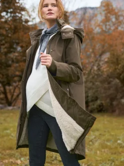 Seraphine Khaki 3 in 1 Maternity & Babywearing Parka with Borg Lining