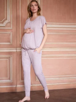Seraphine Lilac Purple Maternity & Nursing Hospital Bag Pyjamas 2 Piece Set