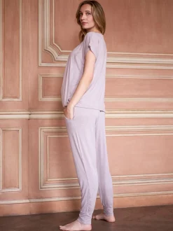 Seraphine Lilac Purple Maternity & Nursing Hospital Bag Pyjamas 2 Piece Set