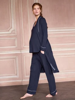 Seraphine Navy & White Maternity & Nursing Nightwear 3 Piece Set