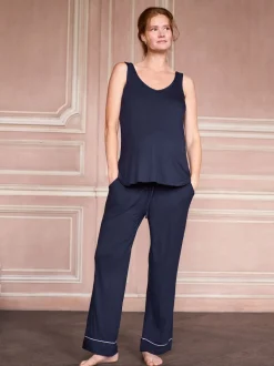 Seraphine Navy & White Maternity & Nursing Nightwear 3 Piece Set