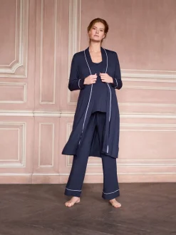Seraphine Navy & White Maternity & Nursing Nightwear 3 Piece Set