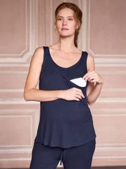 Seraphine Navy & White Maternity & Nursing Nightwear 3 Piece Set