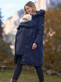 Seraphine Navy Blue Premium Sub-Zero Down Filled 3-In-1 Maternity & Babywearing Parka