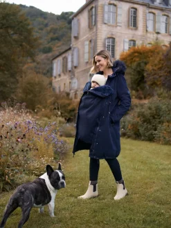 Seraphine Navy Blue Premium Sub-Zero Down Filled 3-In-1 Maternity & Babywearing Parka