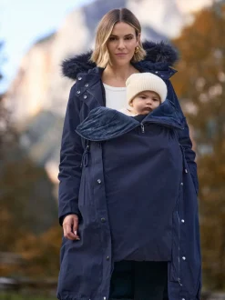 Seraphine Navy Blue Premium Sub-Zero Down Filled 3-In-1 Maternity & Babywearing Parka