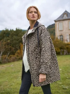 Seraphine Neutral Leopard Print 3-In-1 Maternity & Babywearing Raincoat