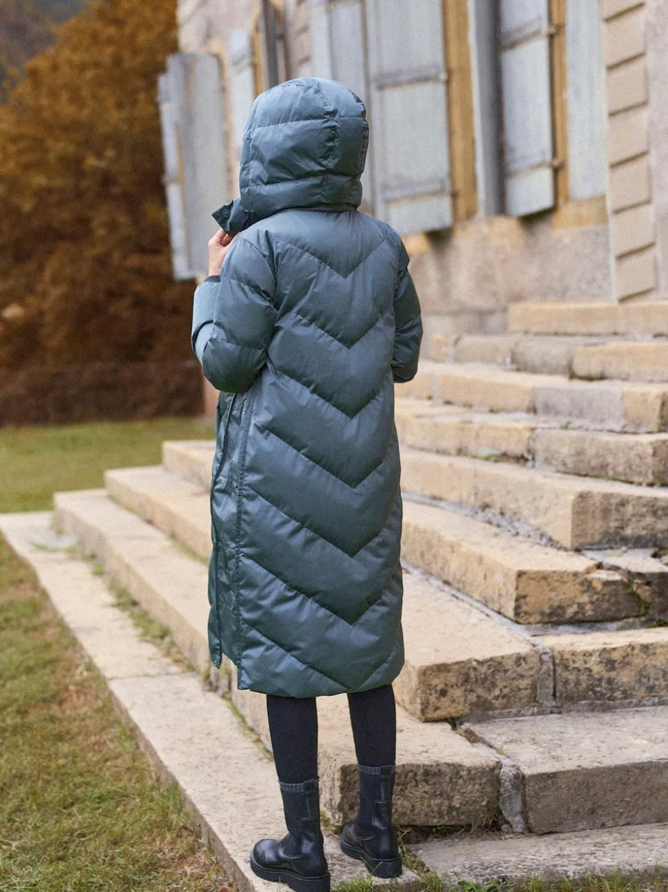 Seraphine Pewter Grey Long 3-In-1 Maternity & Babywearing Puffa Coat