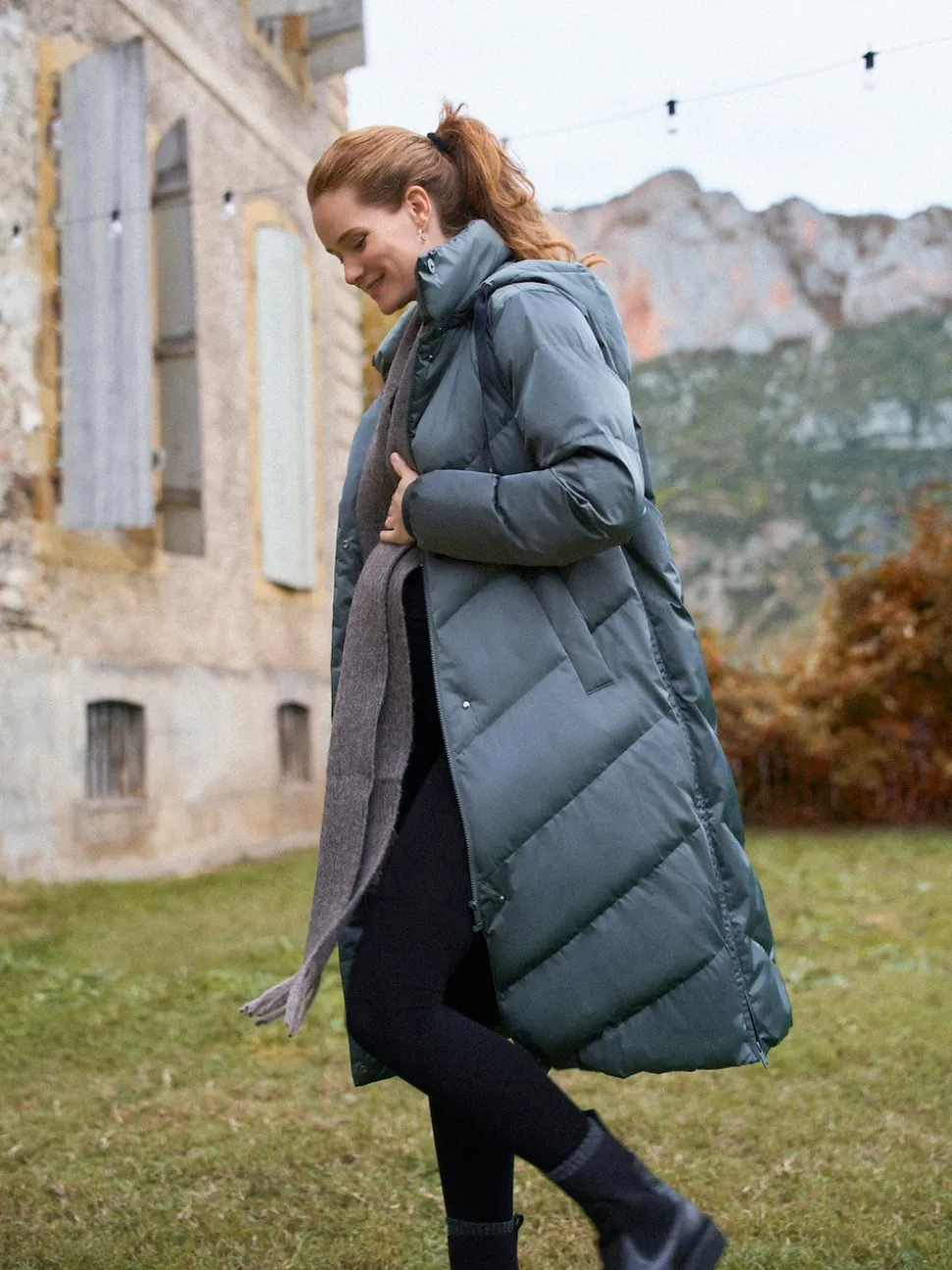 Seraphine Pewter Grey Long 3-In-1 Maternity & Babywearing Puffa Coat
