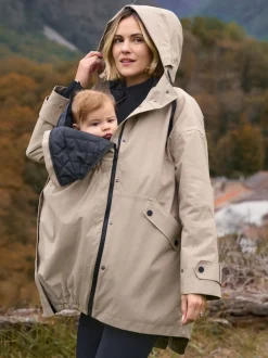 Seraphine Taupe Grey 3-In-1 Maternity & Babywearing Raincoat