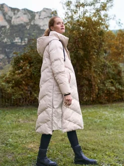 Seraphine Taupe Grey Long 3-In-1 Maternity & Babywearing Puffa Coat